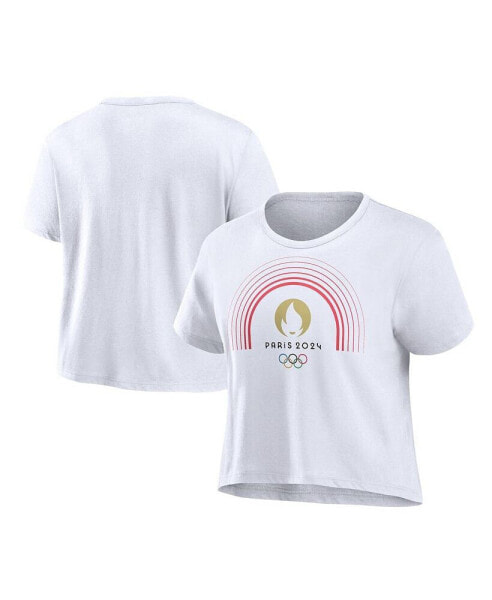 Women's White Paris 2024 Summer Olympics Cropped T-Shirt