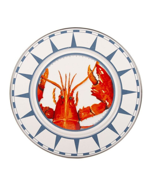 Lobster Enamelware Dinner Plates, Set of 4