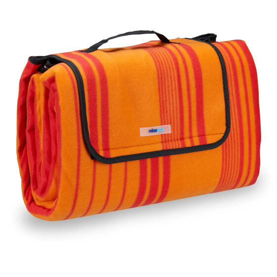 Плед для пикника Relaxdays Picknickdecke 200x200см оранжево-красно-полосатый