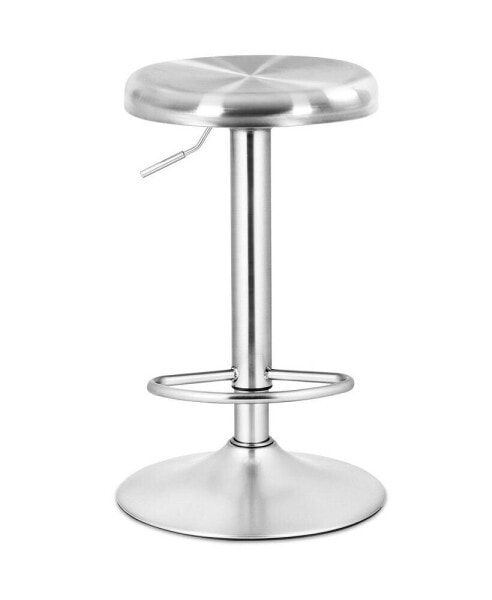 Brushed Stainless Steel Swivel Bar Stool Seat Adjustable