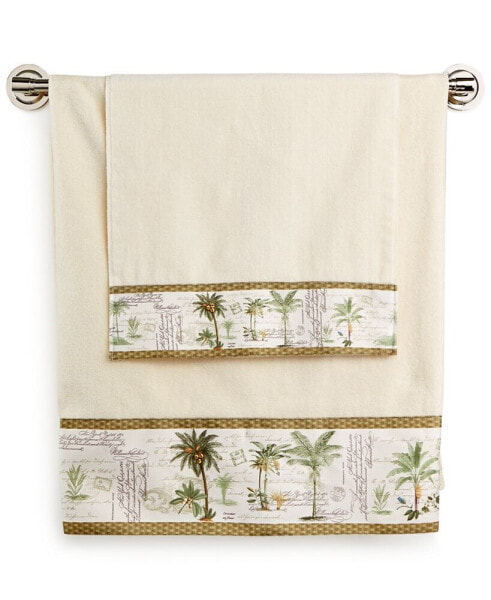 Colony Palm Tree Bordered Cotton Bath Towel, 27" x 50"