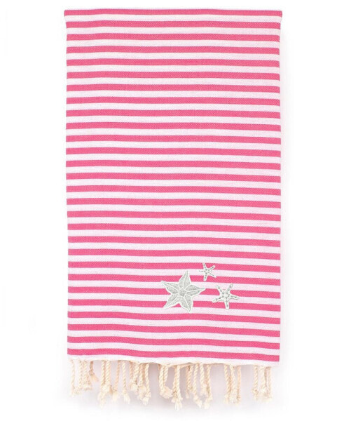 Fun in the Sun Glittery Starfish Pestemal Beach Towel