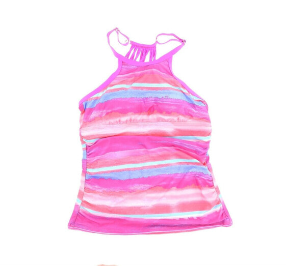 Athena 159961 Women's Swimwear Takini Pink Multi-Color Striped Top Size 6