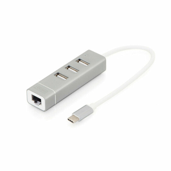 USB-разветвитель Digitus Серый Серебристый Алюминий