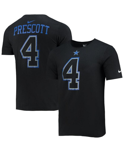 Men's Dak Prescott Black Dallas Cowboys Name and Number T-shirt