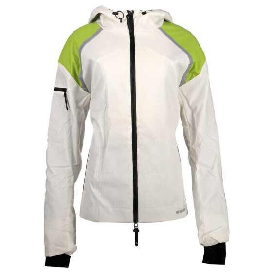 Diadora Bright Be One Full Zip Running Jacket Womens White Casual Athletic Outer