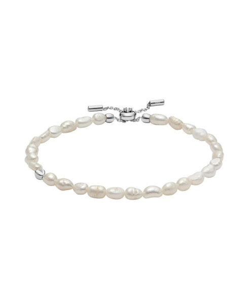 Women's Agnethe Pearl White Freshwater Pearl Slider Bracelet