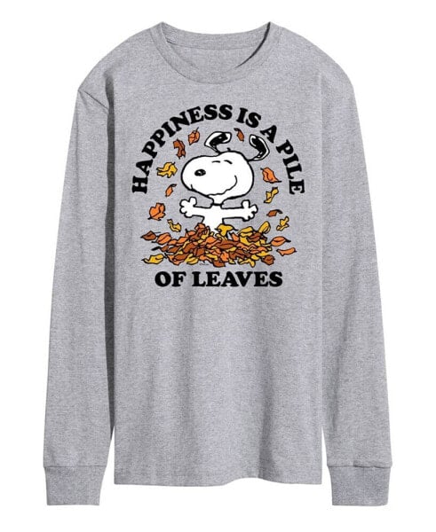 Men's Peanuts Happiness Leaves Long Sleeve T-shirt