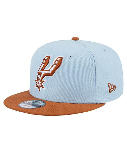Men's Light Blue/Brown San Antonio Spurs 2-Tone Color Pack 9fifty Snapback Hat