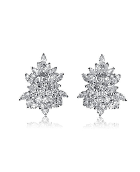 Серьги Genevive Marquise Cluster