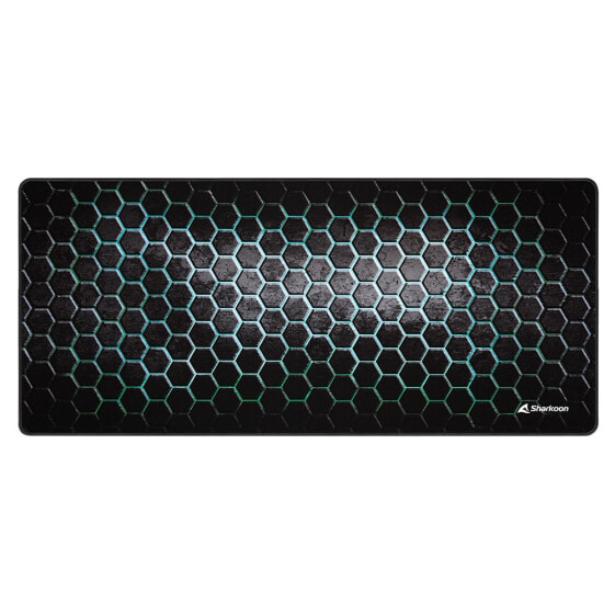 Sharkoon SKILLER SGP30, Black, Green, Pattern, Rubber, Textile, Non-slip base, Gaming mouse pad