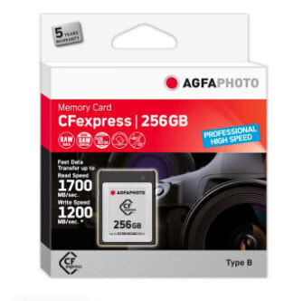 AgfaPhoto CFexpress Professional - 256 GB - CFexpress - NAND - 1700 MB/s - 1200 MB/s - Cold resistant - Heat resistant - Shock resistant - X-ray proof