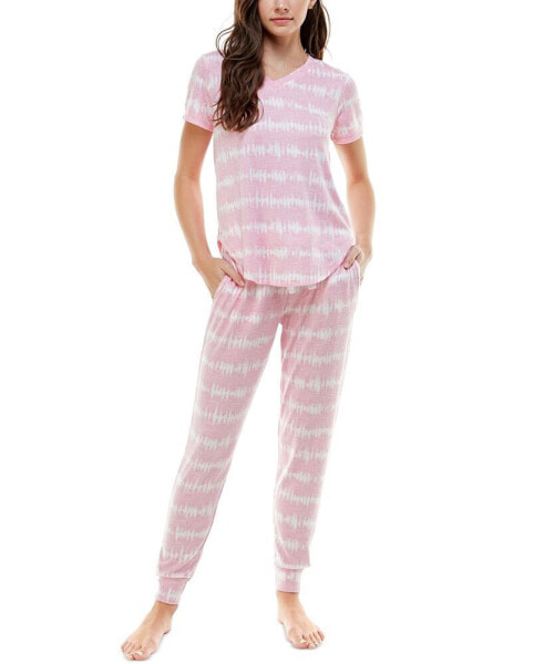 V-Neck T-Shirt & Jogger Pants Pajama Set