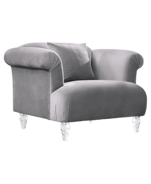 Кресло для гостиной Armen Living Elegance 41" велюровое с акриловыми ножкаминовое изделие