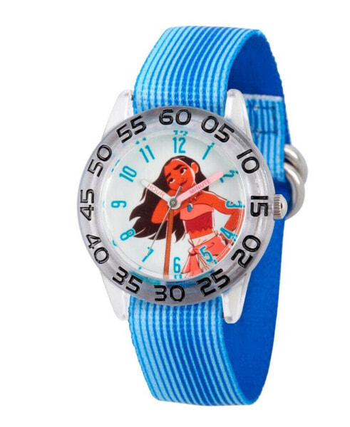 Disney Moana Girls' Clear Plastic Time Teacher Watch