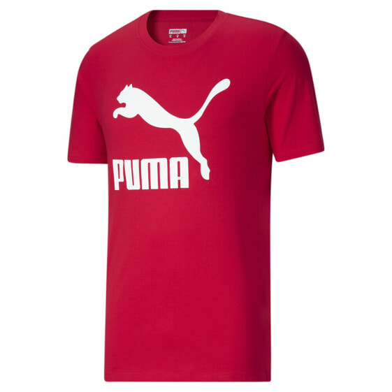 Puma Classics Logo Crew Neck Short Sleeve T-Shirt Mens Red Athletic Casual 53325