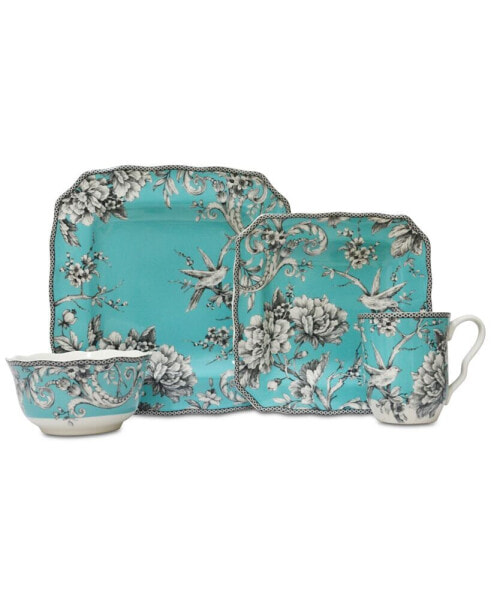 Adelaide Turquoise 16-Pc. Dinnerware Set, Service for 4