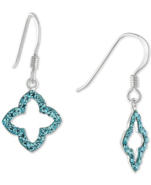 Crystal Quatrefoil Drop Earrings in Sterling Silver, Created for Macy's