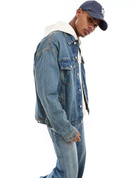 ONLY & SONS loose fit denim jacket in medium blue