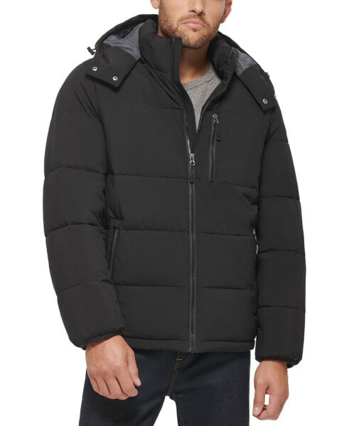 Men's Stretch Hooded Puffer Jacket, Created for Macy's