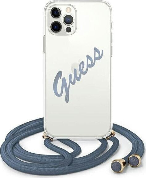 Guess Etui Guess GUHCP12LCRTVSBL Apple iPhone 12 Pro Max niebieski/blue hardcase Script Vintage