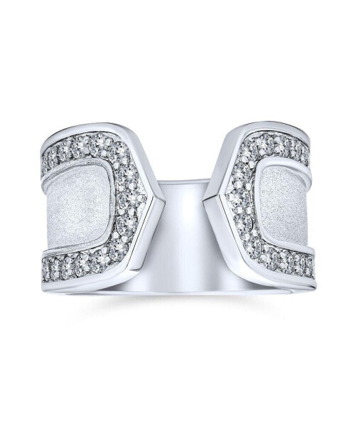 Кольцо Bling Jewelry геометрическое бохо стиль с акцентом из циркония, с заявлением о финише щетинистого молотка матового финиша для женщин