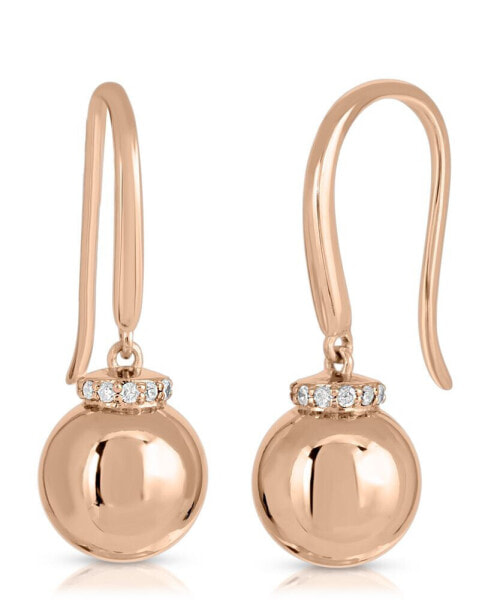 Brilliant Bubbles Diamond (1/10 ct. t.w.) Halo French Wire Earring Designed in Sterling Silver, 14k Yellow Gold over Sterling Silver or 14k Rose Gold over Sterling Silver