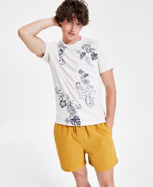 Men's Brody Short Sleeve Crewneck Paisley Print T-Shirt, Created for Macy's