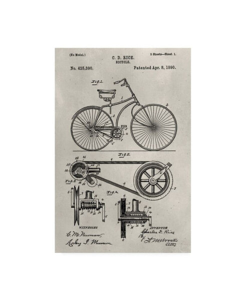 Alicia Ludwig Patent-Bicycle Canvas Art - 19.5" x 26"
