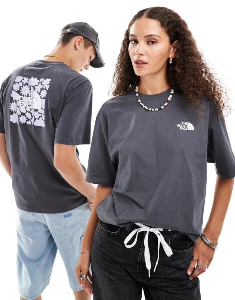 The North Face Doodles back print oversized t-shirt in washed grey