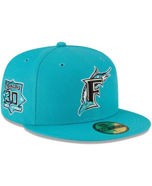 Men's Teal Florida Marlins Cooperstown Collection Turn Back The Clock 59FIFTY Fitted Hat