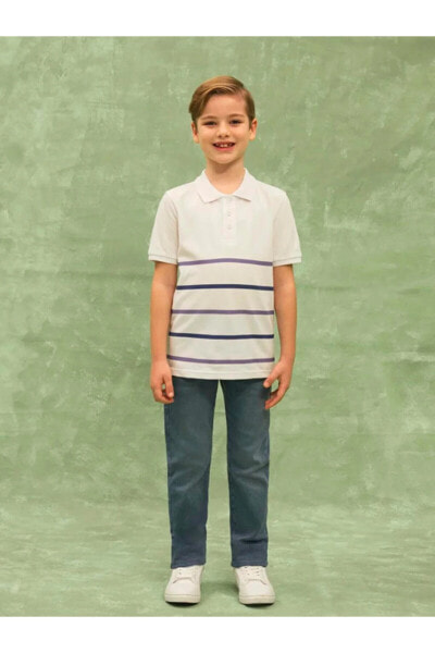 Футболка LC WAIKIKI Kids Polo Striped Short Boy Tee