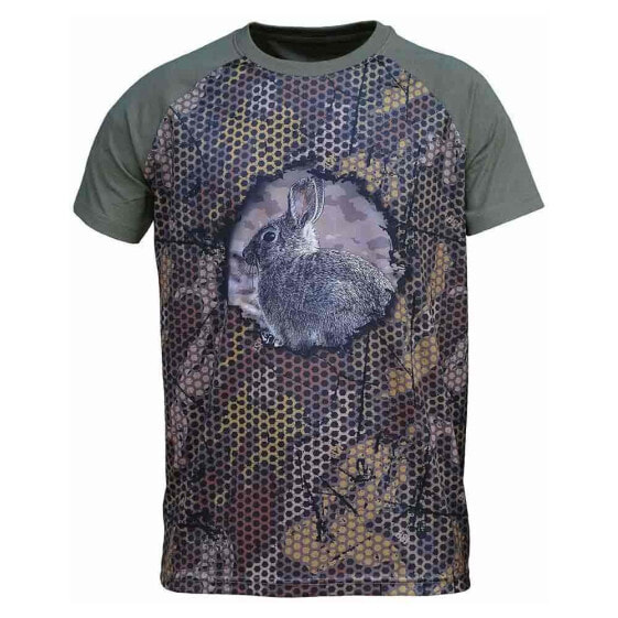 BENISPORT 3D Rabbit Forest Print short sleeve T-shirt