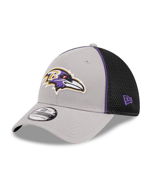 Men's Gray Baltimore Ravens Pipe 39THIRTY Flex Hat