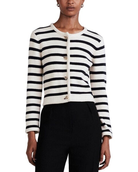 Derek Lam 10 Crosby Keene Stripe Wool-Blend Cardigan Women's