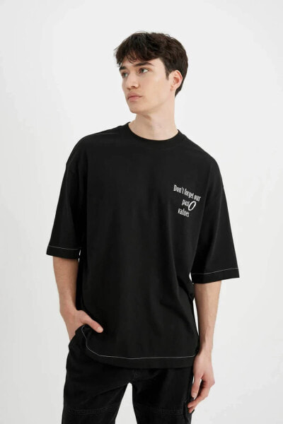 Erkek T-shirt Siyah C2244ax/bk81