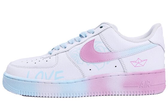 【定制球鞋】 Nike Air Force 1 Low 07 空军一号 飞行日记 撞色喷绘 低帮 板鞋 男款 粉蓝色 / Кроссовки Nike Air Force CW2288-111