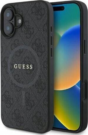 Guess Guess GUHMP16SG4GFRK iPhone 16 6.1" czarny/black hardcase 4G Ring Classic Logo MagSafe