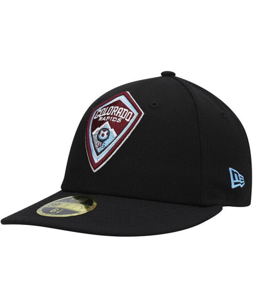 Головной убор New Era для мужчин Colorado Rapids Primary Logo Low Profile 59FIFTY черного цвета