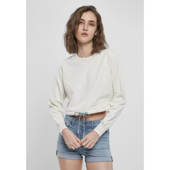 URBAN CLASSICS Crop Top Oversized Cropped Crewneck long sleeve T-shirt