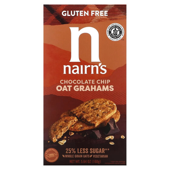 Nairn's Inc, Oat Grahams, Без глютена, шоколадная стружка, 5,64 унции (160 г)