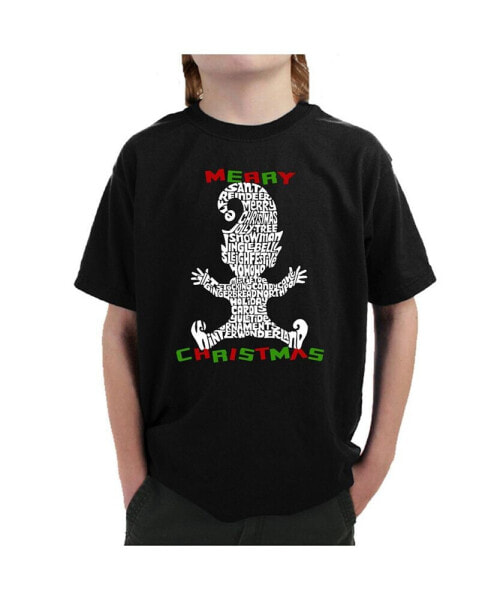 Child Christmas Elf - Boy's Word Art T-Shirt