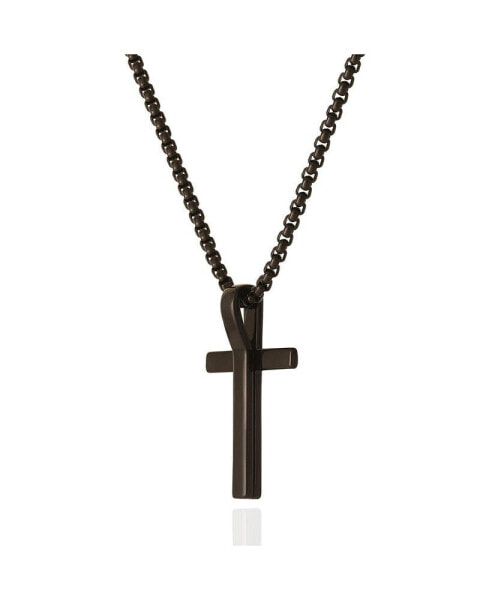 Black Cross Pendant 22" Chain