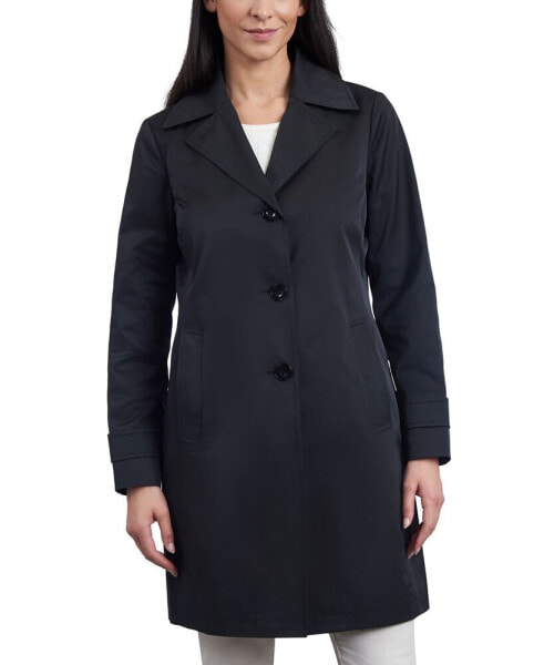 Women's Petite Single-Breasted Reefer Trench Coat, Created for Macy's