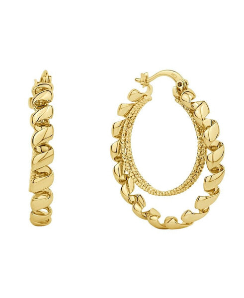 Серьги And Now This Gold Plated Hoop