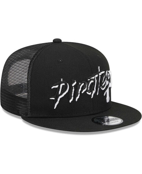Men's Black Pittsburgh Pirates Street Trucker 9FIFTY Snapback Hat