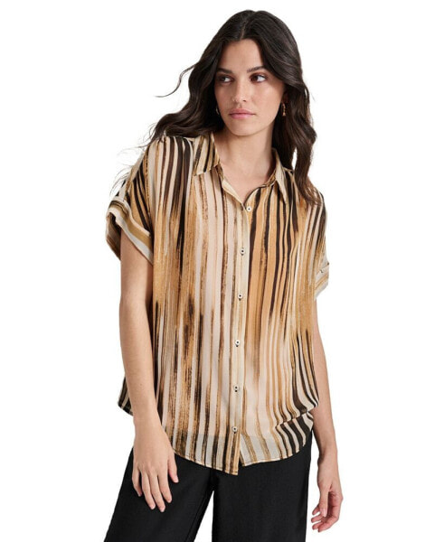 Women's Printed Flat Chiffon Camp Shirt