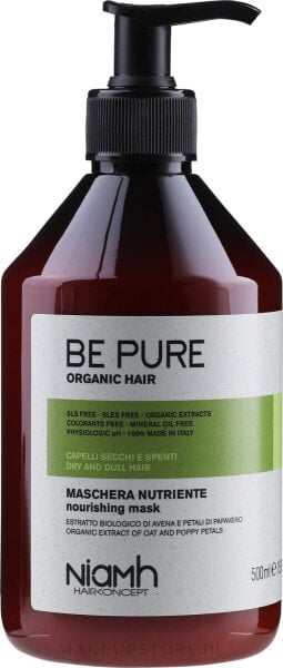 Pflegende Maske für trockenes und lebloses Haar - Niamh Hairconcept Be Pure Nourishing Mask 500 ml