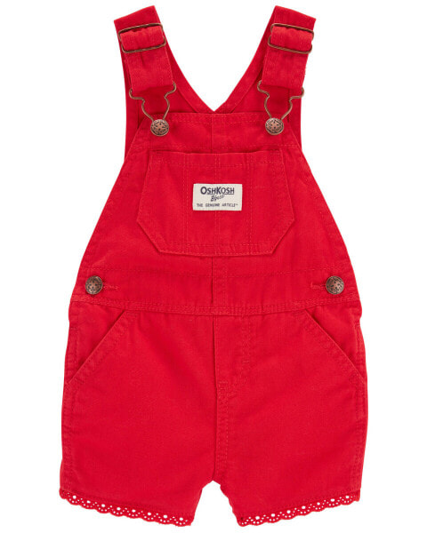 Baby Twill Eyelet Shortalls 24M