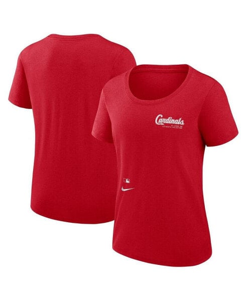 Women's Red St. Louis Cardinals Authentic Collection Performance Scoop Neck T-Shirt